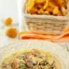 Куриная грудка с лисичками. Блюда из лисичек с курицей Подливка из курицы с лисичками
